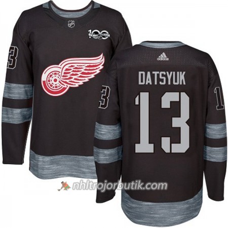 Män Ishockey Detroit Red Wings Tröja Pavel Datsyuk 13 1917-2017 100th Anniversary Adidas Svart Authentic